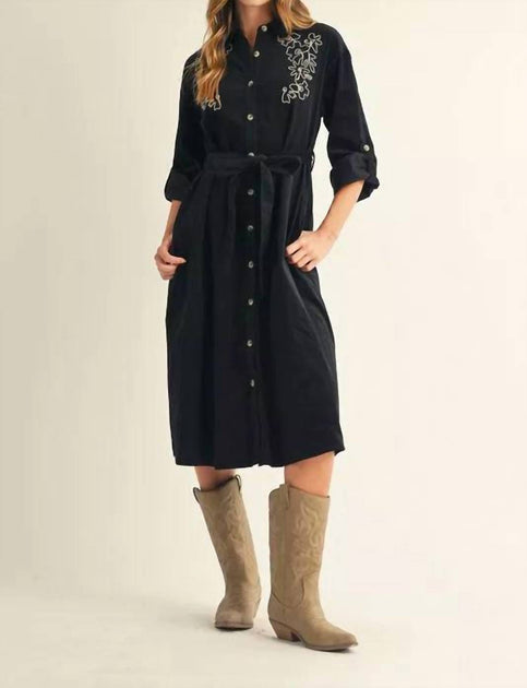 Jodifl Bridgette Cord Dress Black Medium 2