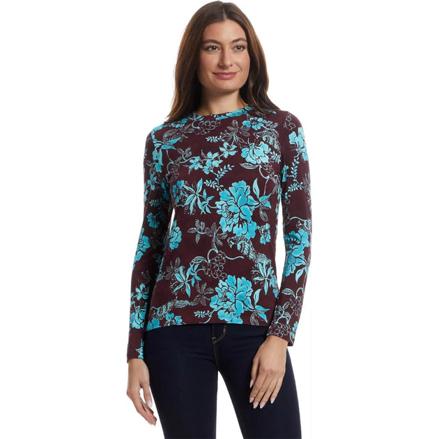 Johnny Was Damen Janie Fitted Langarmshirt, Alexandria Rot - Medium 2
