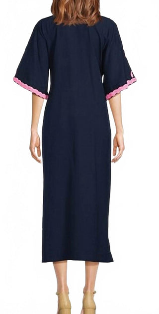 Frances Valentine Maxi Caftan Blue Large 3