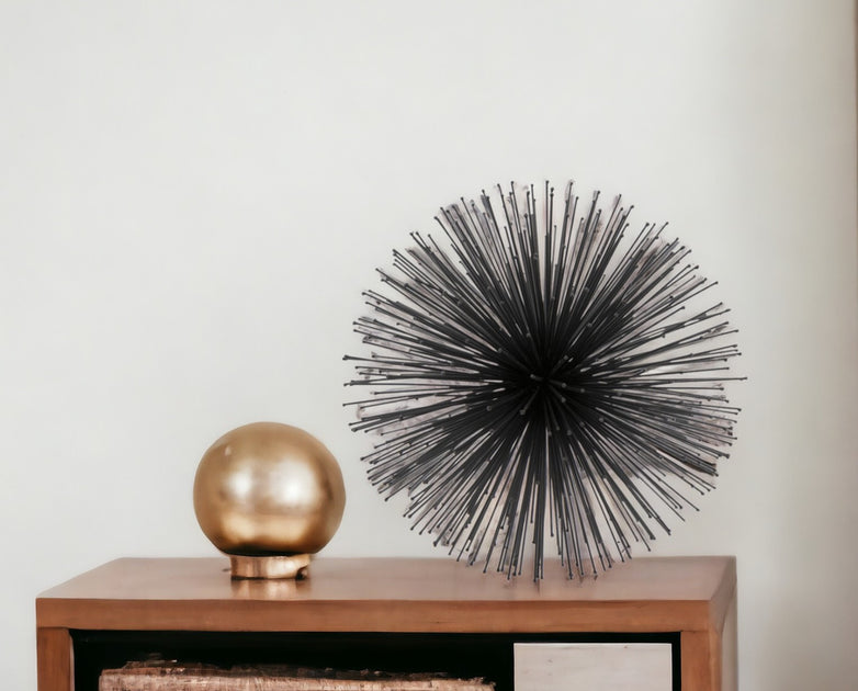 Hivvago Decorative Orb Tabletop Sculpture Black 25.4 cm 3