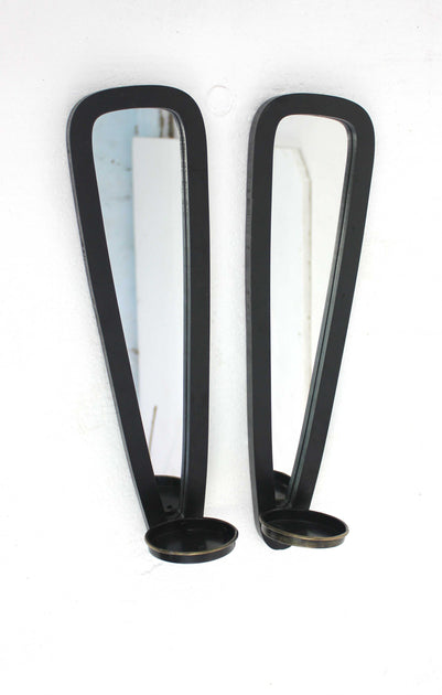 Hivvago Candle Holder Sconce Set Black 3