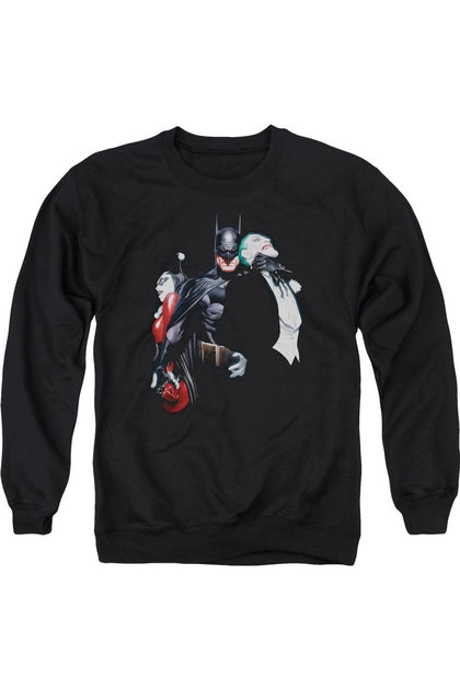 Gildan Batman Joker Harley Choke Crewneck Sweatshirt Black Small 2