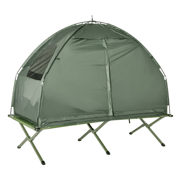 Hivvago faltbare Campingliege mit Zelt Grün 2
