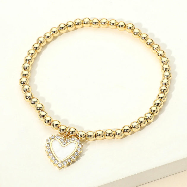 FASHNZFAB Beaded Stretch Bracelet Silver One Size 3