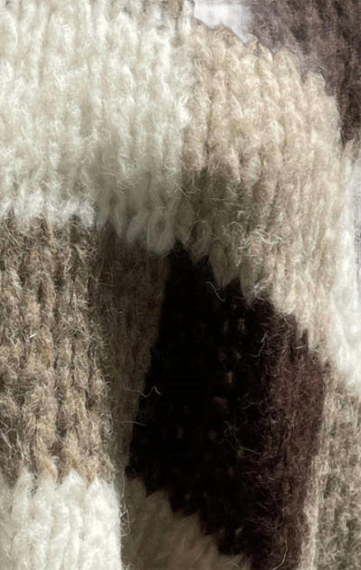 Maiami Fleecy Alpaca Checkered Cardigan Brown S/M 4