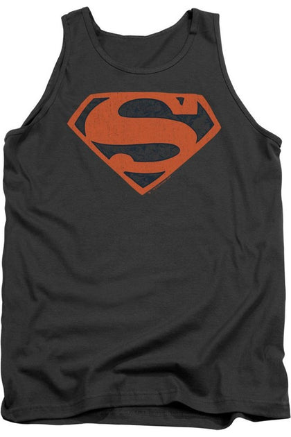 Gildan Superman Vintage Shield Collage Tank Top Black Large 2