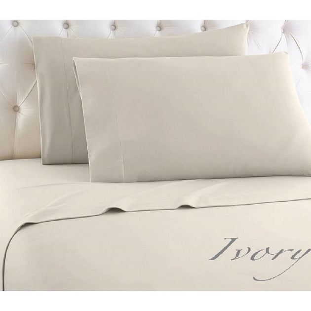 Hivvago Twin Ivory 100% Egyptian Cotton Sheet Set 4