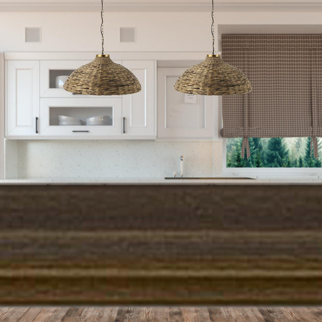Hivvago Kitchen Island White and Caramel 3