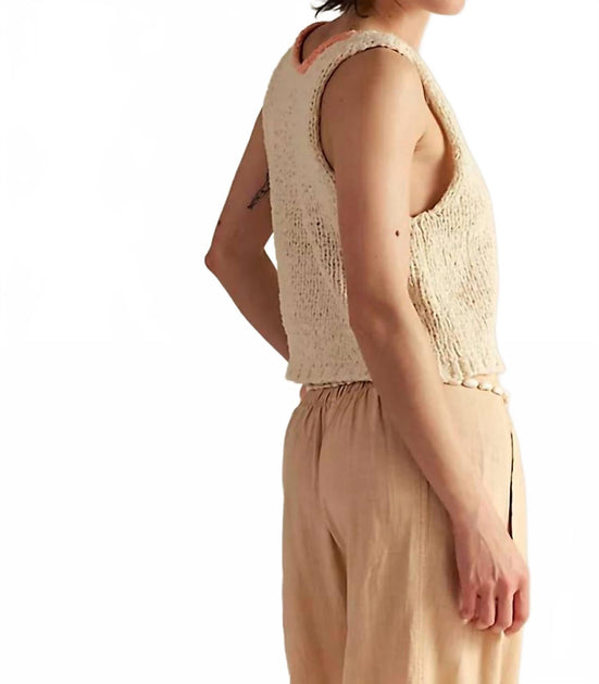 Free People Sicily Shell Sweater Beige Medium 4