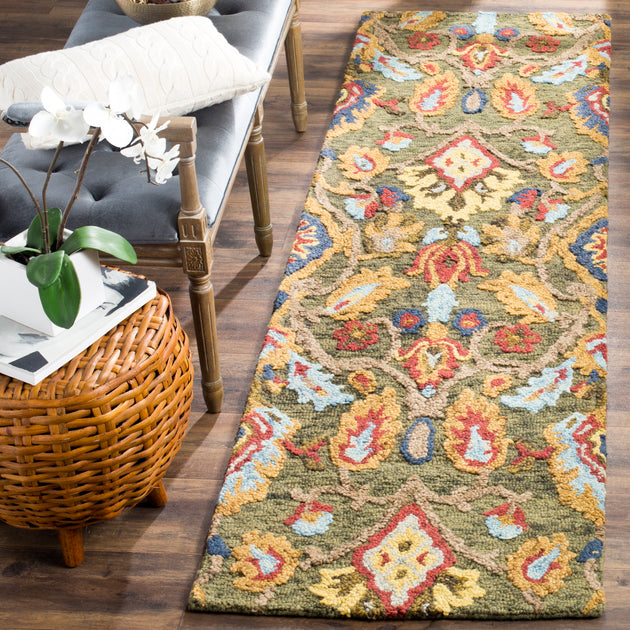 Tapis Safavieh Blossom BLM402 Vert / Multi 3