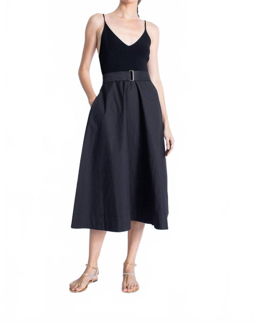 Karina Grimaldi Phoenix Knit Combo Midi Dress Black S 4