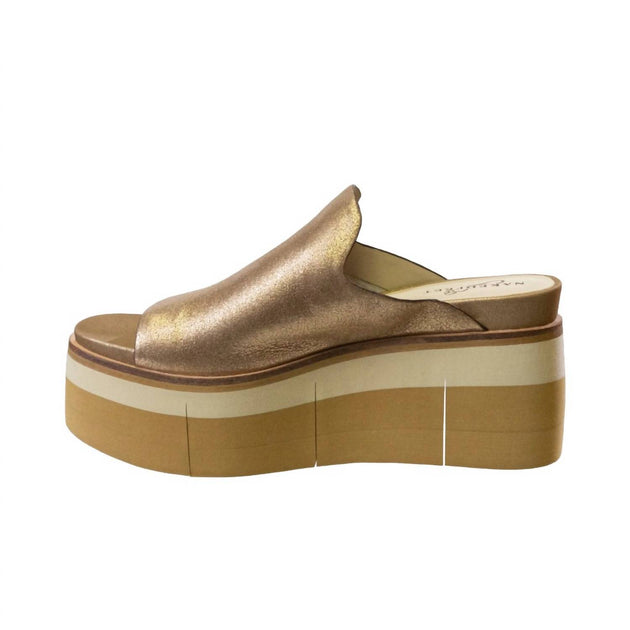 Naked Feet Flow Platform Sandal Gold US 10 3