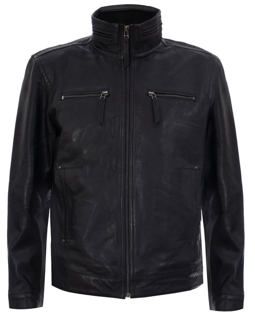Infinity Herren Classic Leder Biker Jacke 2