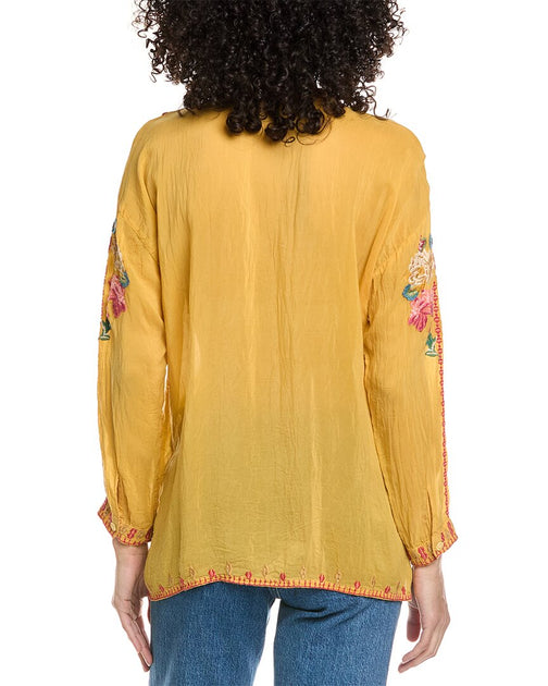 Johnny Was Audrey Shirt Yellow Medium 3