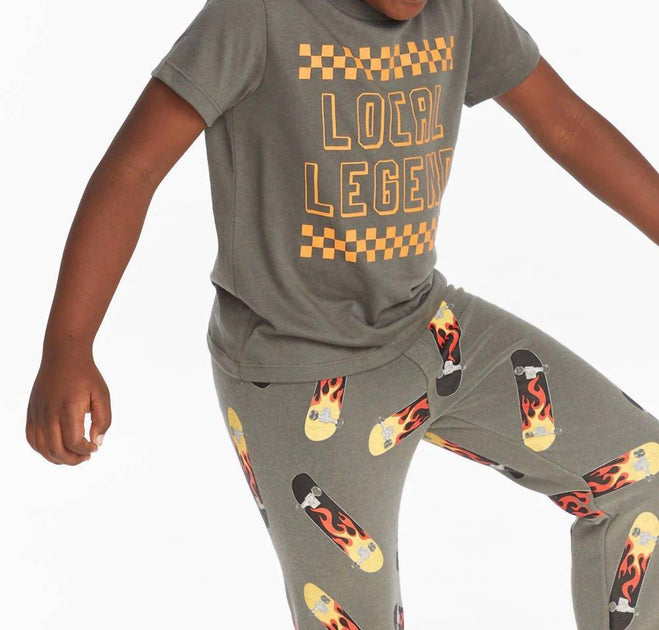Chaser Boys Legend Checkerboard Tee Green US 8 4