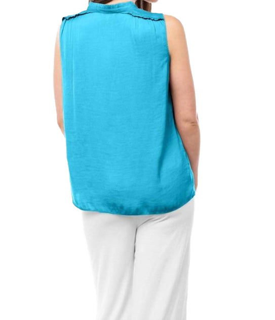 Naked Zebra Sofia Tank Top Blue Medium 3