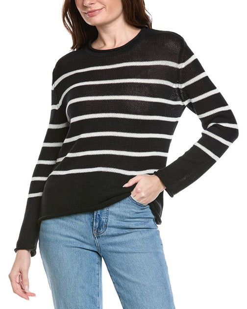 Hannah Rose Striped Sweater Black XSmall 2
