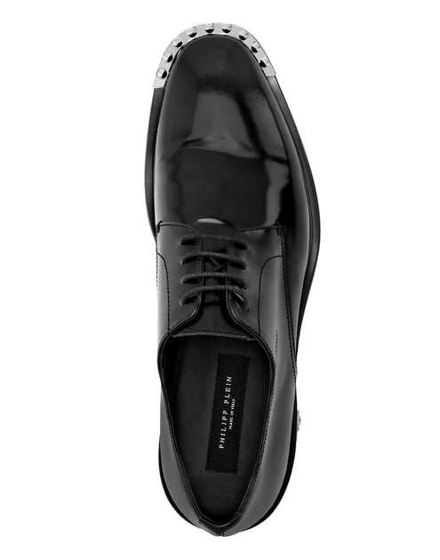 Philipp Plein Leather Derby Shoes Black EU 48 4