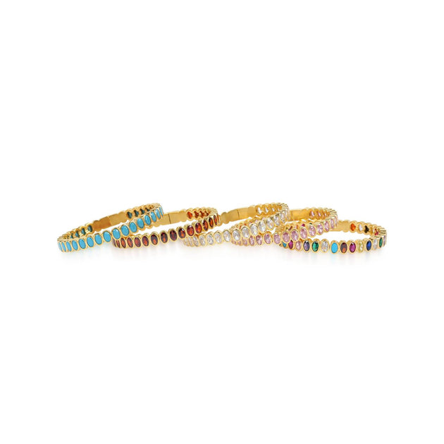 Chakarr Jeweled Tennis Bangle Red One Size 3