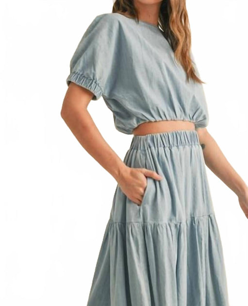 MIOU MUSE Short Sleeve Top Blue Small 3
