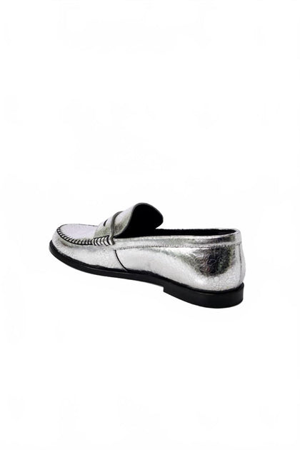 Free People Blanket Chain Stitch Loafer Silver US 9 4