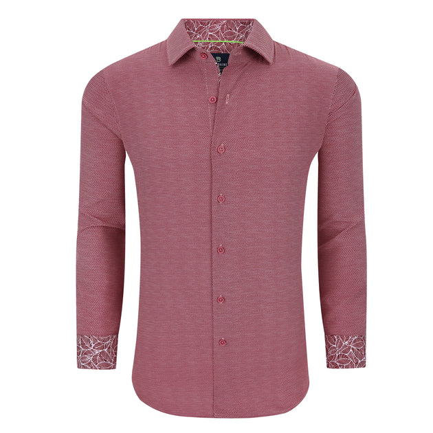 Tom Baine Slim Fit Performance Long Sleeve Button Down Red XL 2