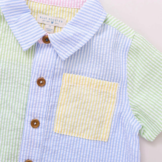 Pink Chicken Jack Color Block Shirt Green US 5 4