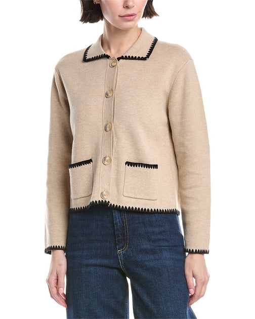 WISPR Stitch Pop Jean Seidenmischung Jacke Weiß Klein 2