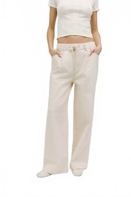 MOD REF Iris Wide Leg Pants Beige Small 3