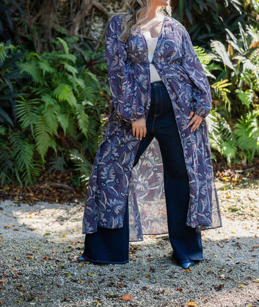Everyday Ritual Trish Long Duster Blue Plus Size 3X 2