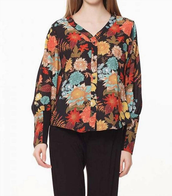 ISLE by Melis Kozan Poet Long Sleeve Top Black Large 2