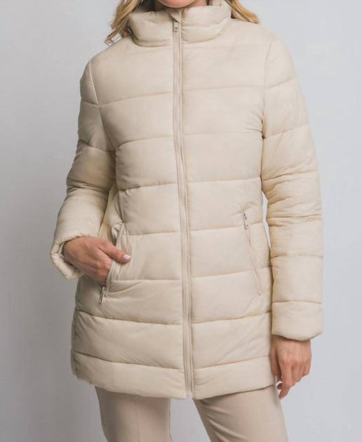LOVE TREE Gefütterte Daunenjacke mit Kapuze Beige Small 2