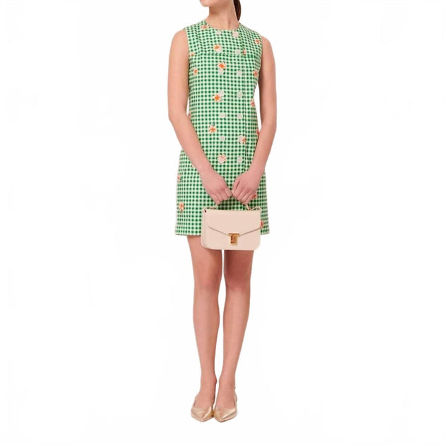Tara Jarmon Raphia Canvas Mini-Robe Vert 2 3