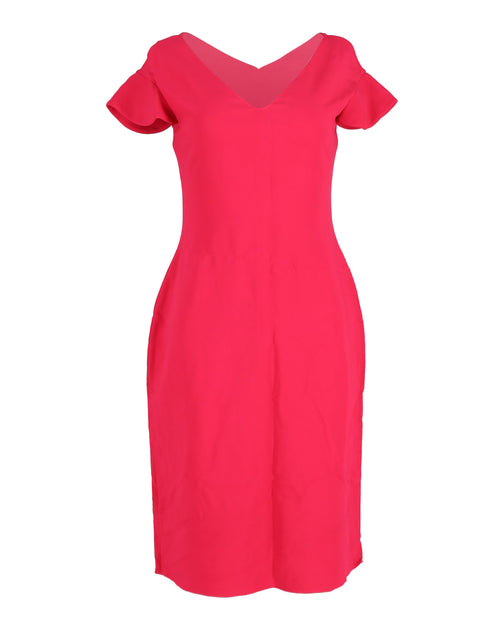 Antonio Berardi V-neck Sheath Dress Pink Medium 2