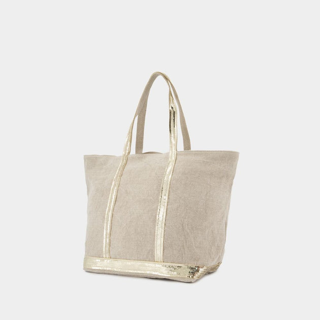 トートバッグ vanessabruno Cabas L Shopper Bag - Vanessa Bruno - - Sable Linen S Zipped Cabas Tote Hand or crossbody carry, zip