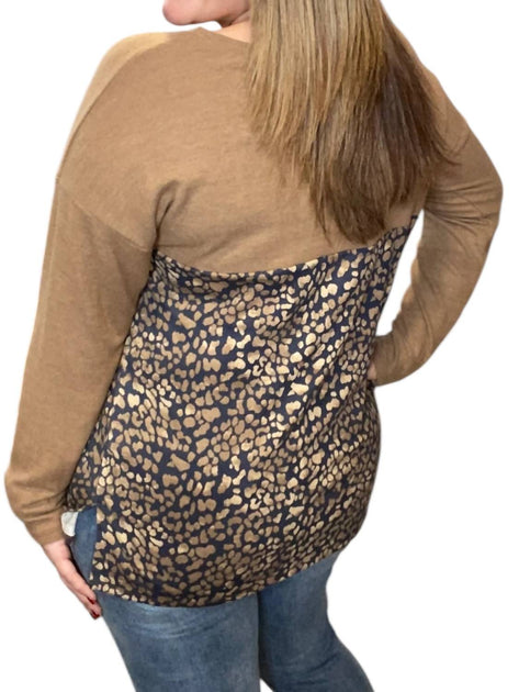 honeyme Animal Print Pocket Tee Brown 2X 3