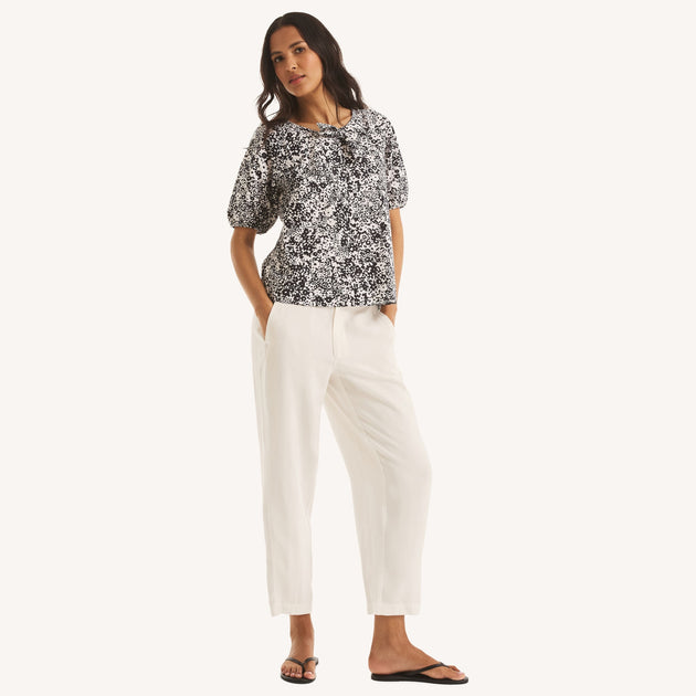Nautica Printed Side-Bow Blouse Grey Large 3