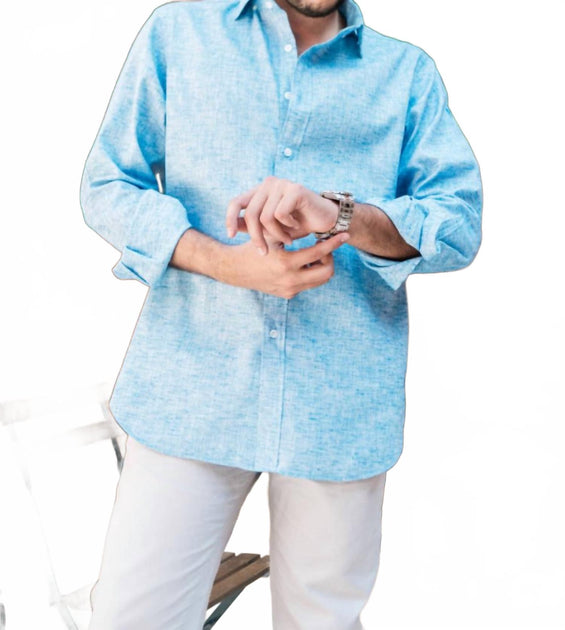 Bahia Linen Shirt Blue XLarge 2