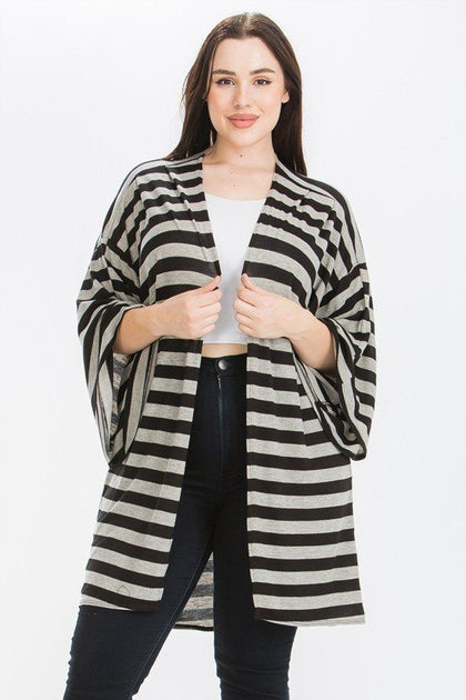 TRUEDAMES Striped Cardigan Multi 2X 2