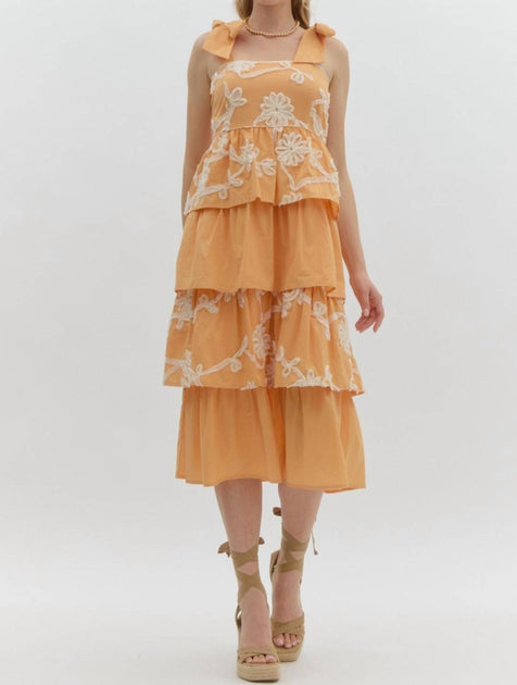entro Ruffle Floral Tiered Maxi Dress Pink Large 2