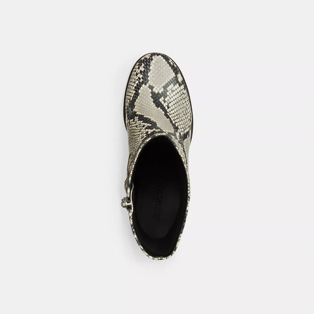 Coach Outlet Block Heel Boot Snake Print Grey US 8 3