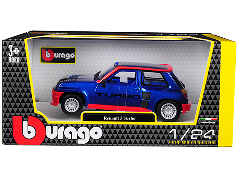 Bburago Renault 5 Turbo Diecast Model Car Blue 1/24 4