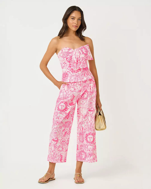 Lilly Pulitzer Mandalay Wide Leg Crop Pant Multi US 4 2