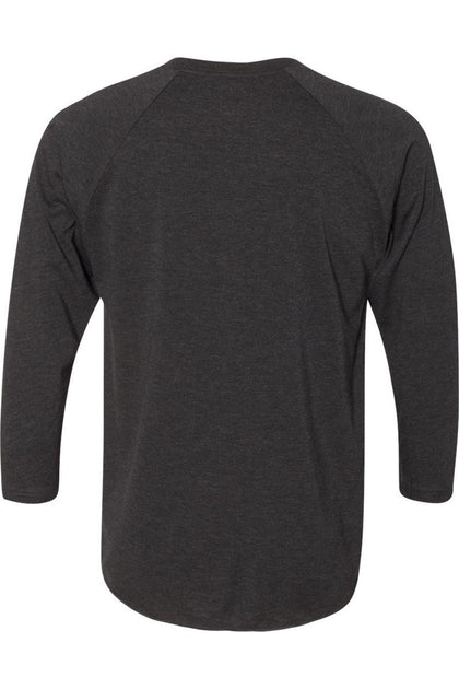 Next Level Unisex Triblend Three-Quarter Raglan T-Shirt Grey Large 3