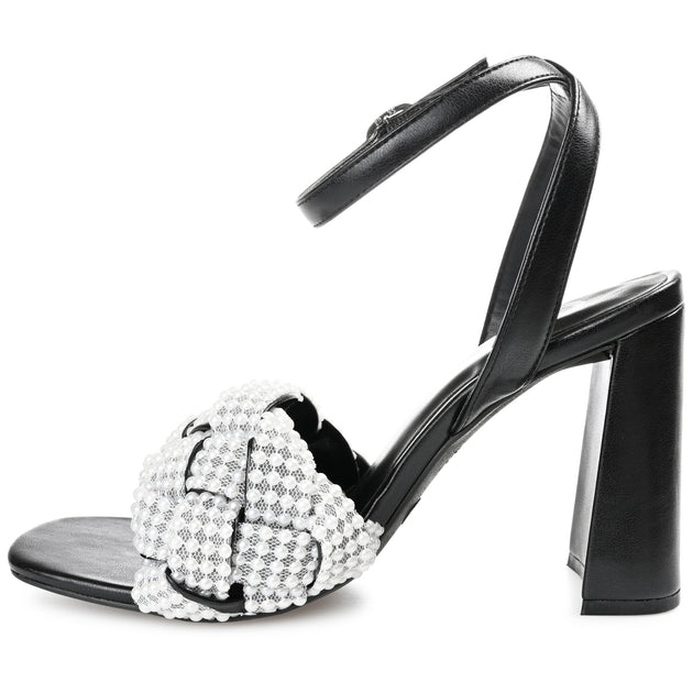 Journee Collection Dua Block Heel Sandals Brown US 7.5 3