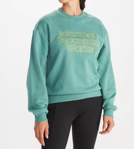 MARMOT Mountain Works Boxy Crewneck Sweatshirt Blue Medium 2