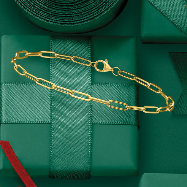 Ross-Simons Paper Clip Link Bracelet Yellow Gold 6
