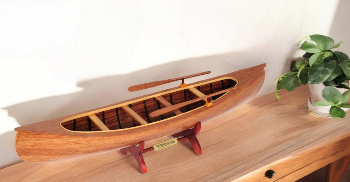 Hivvago Model Boat Tabletop Sculpture Brown 6in 2