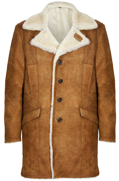Infinity Warm Sheepskin Trench Coat Managua Brown Medium 2