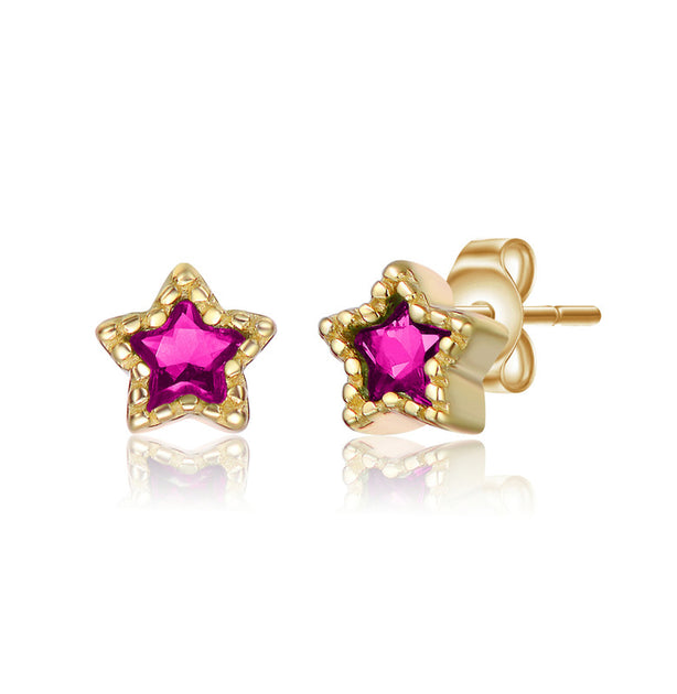 GigiGirl Star-Shaped Stud Earrings Purple One Size 2